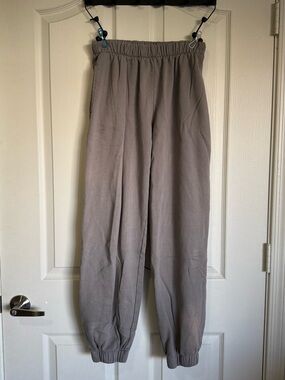 Brandy Melville Taupe Gray Elastic-Waist Joggers